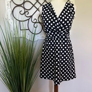 LANDS’ END Size 12 Polka Dot One Piece Swimsuit Swim Dress - Like New!